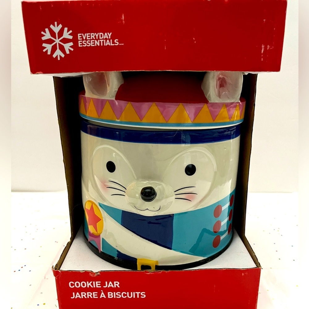 NWT Cookies for Santa, Holiday Christmas Mouse Cookie Jar, Toy Soldier